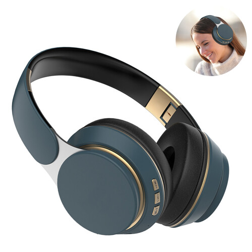Wireless Headset Bluetooth Bass Headphones - Dark Blue 1