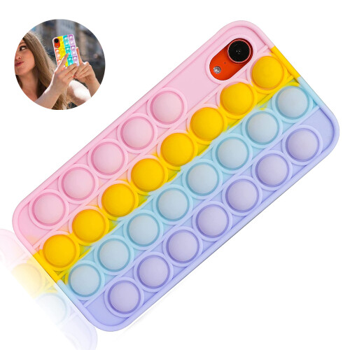 Decompression puzzle anti-fall mobile phone case-Compatible with iPhoneXR rainbow 1