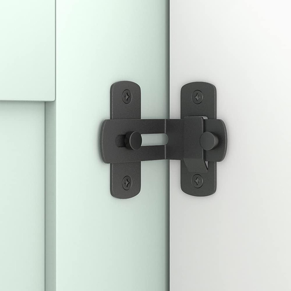 90 Degree Locking Privacy Lock Sliding Barn Door Latch Right Angle Door Clasp Cam Lock ( Black)2Pcs 7770198310207