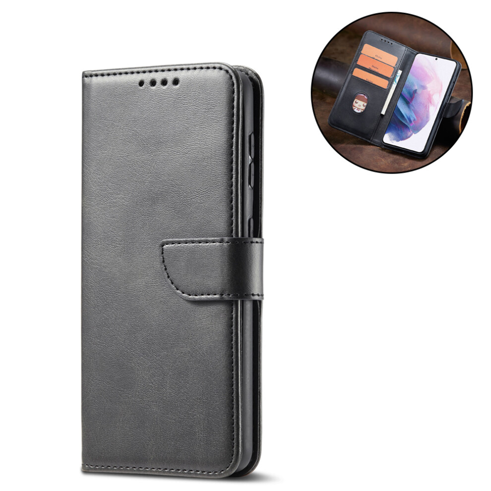 Samsung A12 5G Flip Cover - .Wallet Series Pu Leather Flip Phone Case Black 7770198305104