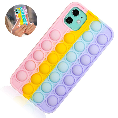 Decompression puzzle anti-fall mobile phone case-Compatible with iPhone11 rainbow 1