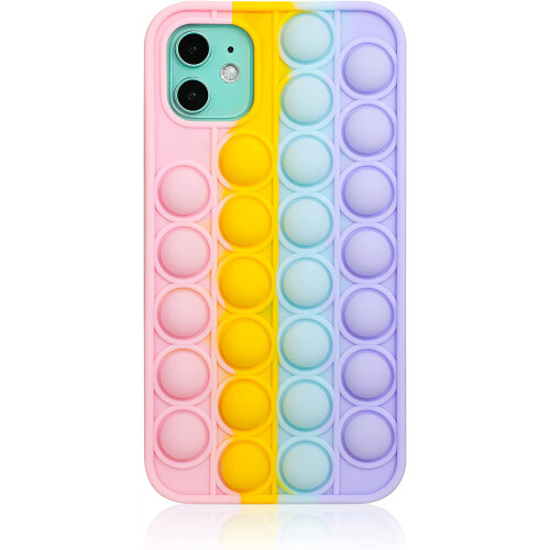Decompression puzzle anti-fall mobile phone case-Compatible with iPhone11 rainbow