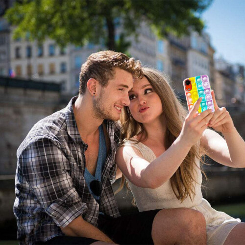 Decompression puzzle anti-fall mobile phone case-Compatible with iPhoneXR rainbow 2