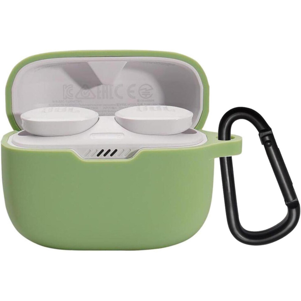 Cover For Jbl Tune 230Nc Tws Wireless Earphone Silicone Protective Cover, Portable Scratch And Shock Proof Cover With Carabiner(Matcha ) Green 7770198287844