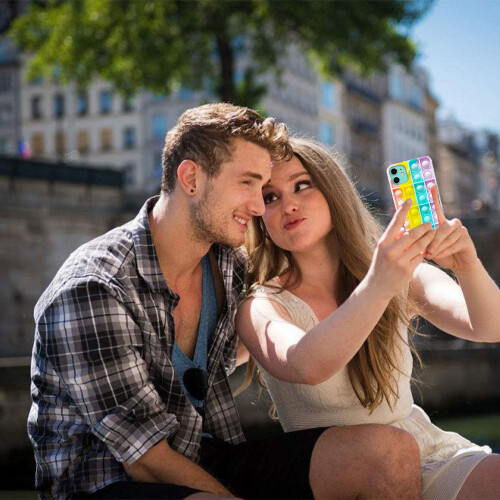 Decompression puzzle anti-fall mobile phone case-Compatible with iPhone11 rainbow 2