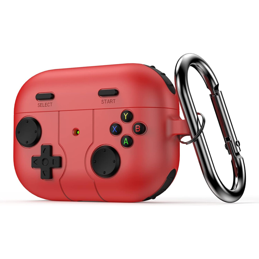 Airpods Pro 2 Case Cover, Gamepad Design For Airpod Pro2 Case With Keychain, Silicone Protective Case Men Women (Airpods Pro Not Include) Red 7770198288506