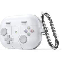 Airpods Pro 2 Case Cover, Gamepad Design for Airpod Pro2 Case with Keychain, Silicone Protective Case Men Women (AirPods Pro Not Include)White