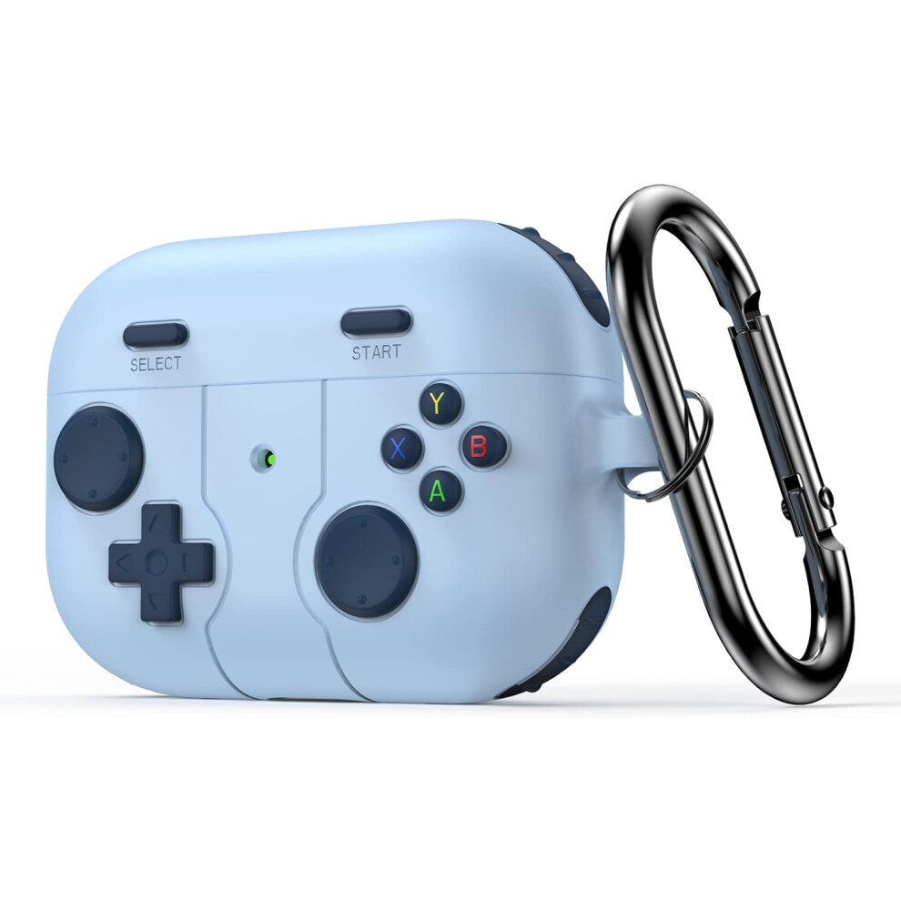 Airpods Pro 2 Case Cover, Gamepad Design For Airpod Pro2 Case With Keychain, Silicone Protective Case Men Women (Airpods Pro Not Include)Light Blue 7770198288483
