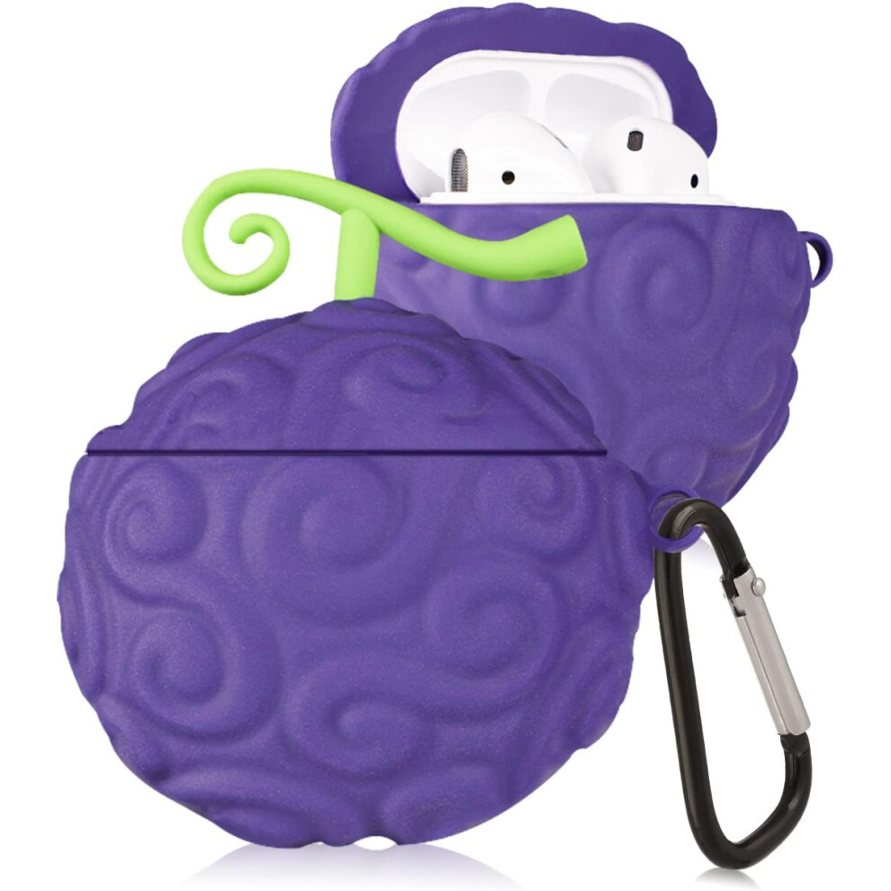 Airpod 2/1 Case Trendy Design Cover For Cute Cartoon 3D Kawaii Fun Soft Designer Fashion Cool Unique Pretty For Girls Boys Teen Girly Fruit Purple 7770198288612