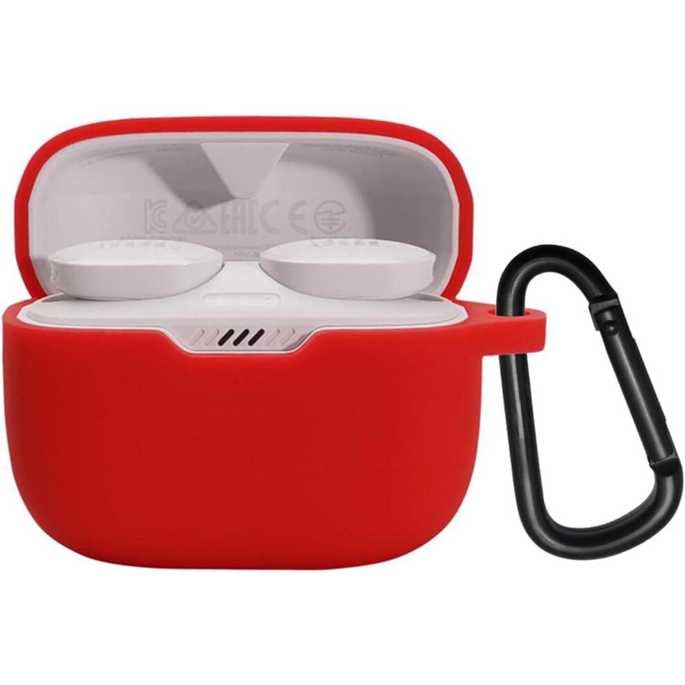 Cover For Jbl Tune 230Nc Tws Wireless Earphone Silicone Protective Cover, Portable Scratch And Shock Proof Cover With Carabiner(Red) Red 7770198287769
