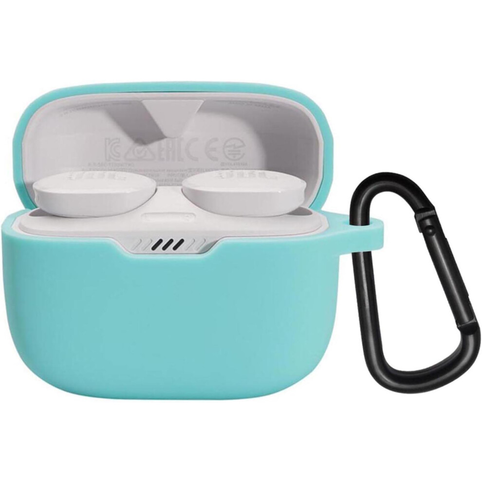Cover For Jbl Tune 230Nc Tws Wireless Earphone Silicone Protective Cover, Portable Scratch And Shock Proof Cover With Carabiner(Mint ) Green 7770198287868
