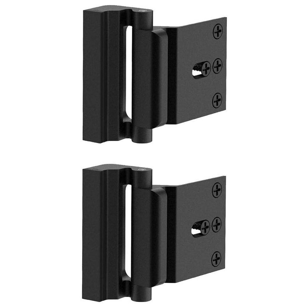 2 Pack Door Reinforcement Locks With 8 Screws, Home Security Door Lock For Toddler, Childproof Door Lock Night Lock Withstand 800 Lbs Black Tianfu