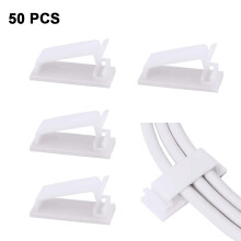 50 Pack FC-30 Sticky Mount Cable Clips - White.Multi-purpose cable clips for cable management and cable routing