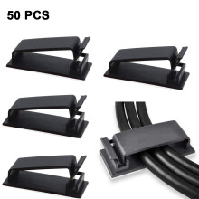 50 Pack FC-30 Sticky Mount Cable Clips - Black.Multi-purpose cable clips for cable management and cable routing