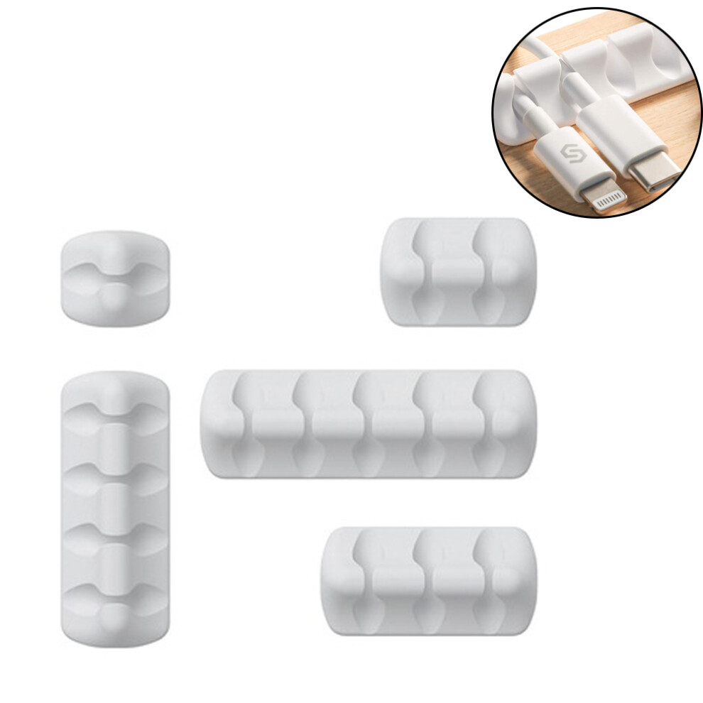 Desktop Cable Organizer - White.cable Clamps With Strong Self-Adhesive, Cable Management 7770198298352