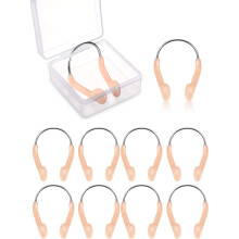 Silicone Nose Plugs Swimming Nose Clips Training Nose Protector with Steel for Adults Swimming Competition Using (Adult Size)(8PCS)