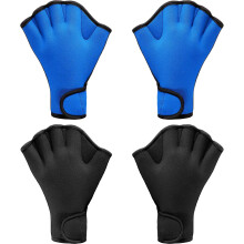 2 pairs of swimming gloves, water swimming training gloves, rubber mesh fitness waterproof training gloves (M)