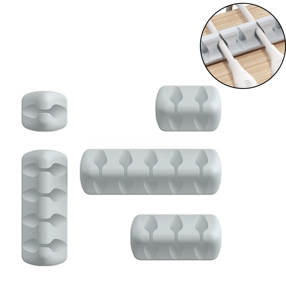 Desktop Cable Organizer - Gray.cable Clamps With Strong Self-Adhesive, Cable Management 7770198298345