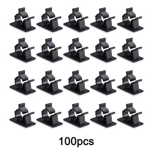 Nylon Wire Adjustable Cable Clips Adhesive Cable Management Clips Adjustable Clamp.Black 2