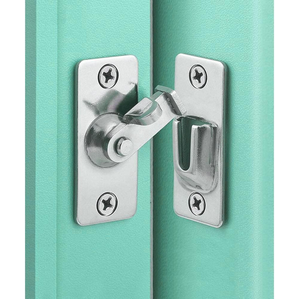 90 Degree Locking Privacy Lock Sliding Barn Door Latch Right Angle Door Clasp Cam Lock (2 Pack Silver) 7770198310269