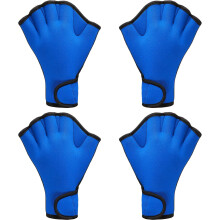 2 pairs of swimming gloves, water swimming training gloves, rubber gloves mesh fitness waterproof training gloves wrist strap swimming and diving (M)