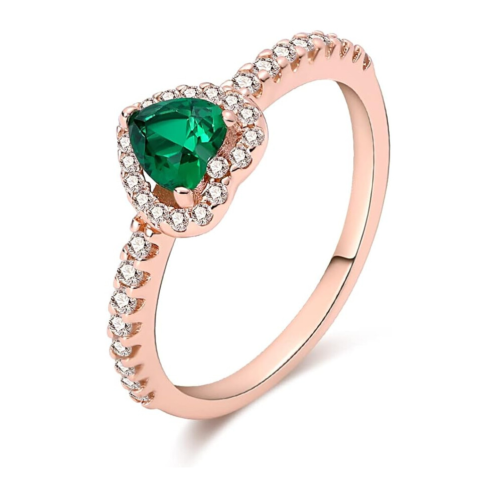 Cute Dainty Women's 925Sterling Silver Drill Rings Delicate Rings Gemstone Rings Wedding Jewelry Heart Gemstone Promise Engagement Love Ring /Size 5-image-OPC-PHFXWZ7-NEW