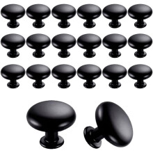 20PCS Door Knobs Drawer Knobs 30mm Vintage Handles Cabinet Cupboard Knobs for Kitchen Cupboards (Black)