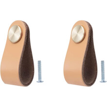 Set of 2 Leather Furniture Handle, Cupboard Door Knob, Leather Handle Drawer Knob, Vintage Furniture Handle for Cupboards, Dresser, Kitchen, Bathroom