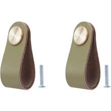 Set of 2 Leather Furniture Handle, Cupboard Door Knob, Leather Handle Drawer Knob, Vintage Furniture Handle for Cupboards, Dresser, Kitchen, Bathroom