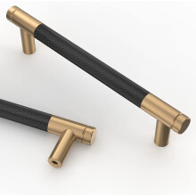 2 Pieces Kitchen Cabinet Handle Black Gold 128mm Gold Alloy Furniture Handles with Screws, for Desks, Drawers, Cupboards, Cupboard UK0026