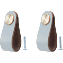 Set of 2 Leather Furniture Handle, Cupboard Door Knob, Leather Handle Drawer Knob, Vintage Furniture Handle for Cupboards, Dresser, Kitchen, Bathroom