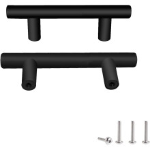 2 Units Black Stainless Steel Door Knobs Pull Furniture Handle with Screws for Drawer Cabinet Home Decorating, Hole to Hole Center Distance 160mm