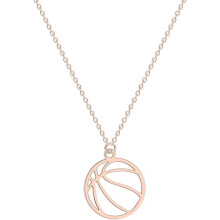 Minimalist Hollow Basketball Pendant Necklace for Teens Sports Lover Friendship Gift