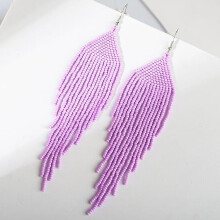 Bohemian Large Handmade Beaded Tassel Statement Chandelier Dangle Earrings, Boho Big Mexican Tribal Seed Bead Fringe Drop Earrings for Women