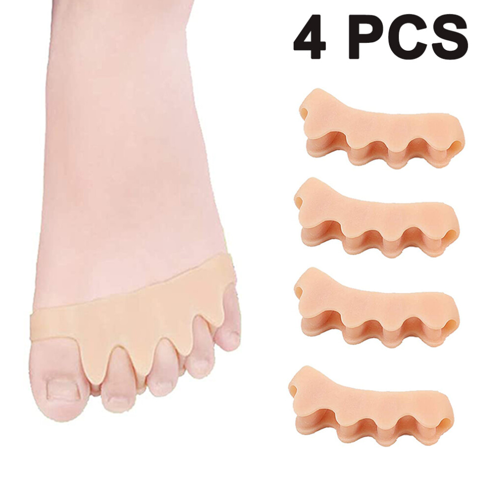 Tianfu White/Black 4 Pcs Toe Separators For Overlapping Toes And Restore Crooked Toes To Their Original Shape, Correct Bunions-Skin