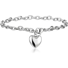 Women's Heart Charm Bracelet Stainless Steel Chain Bracelet Women's Jewelry Birthday Gift