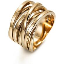Intertwined Ring Enhancers for Women Statement  Ring Silver Gold Rose Gold Plated Ring Engraving Customized Personalized(7-Gold)