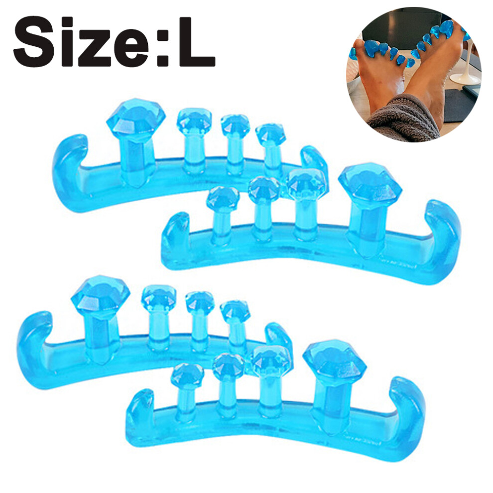 Tianfu Blue Toe Separators For Overlapping Toes - Hammer And Crooked Toe Straighteners- L