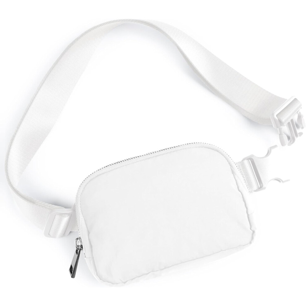 Unisex Mini Belt Bag with Adjustable Strap Small Fanny Pack for Workout Running Traveling Hiking, White-image-OPC-PHFXXWP-NEW