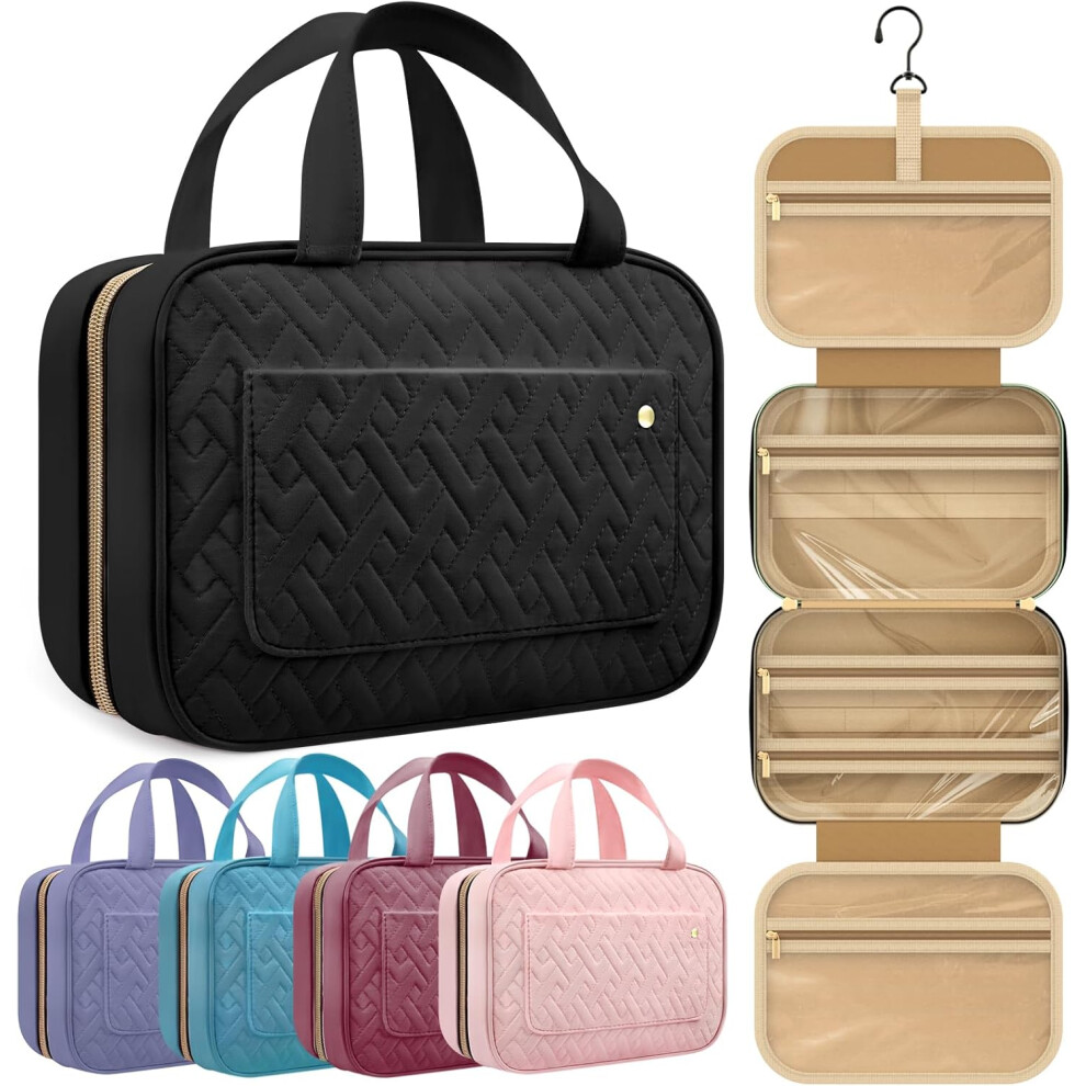 Travel Toiletry Bag for Women with Hanging Hook - Portable Cosmetic Case, Toiletry Bag for Traveling Women, Waterproof Travel Essentials, Pink-image-OPC-PHFXYKR-NEW