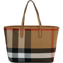 Plaid Canvas Women's Tote  Large Capacity Fashion Spacious Satchel Leisure Beach Bag