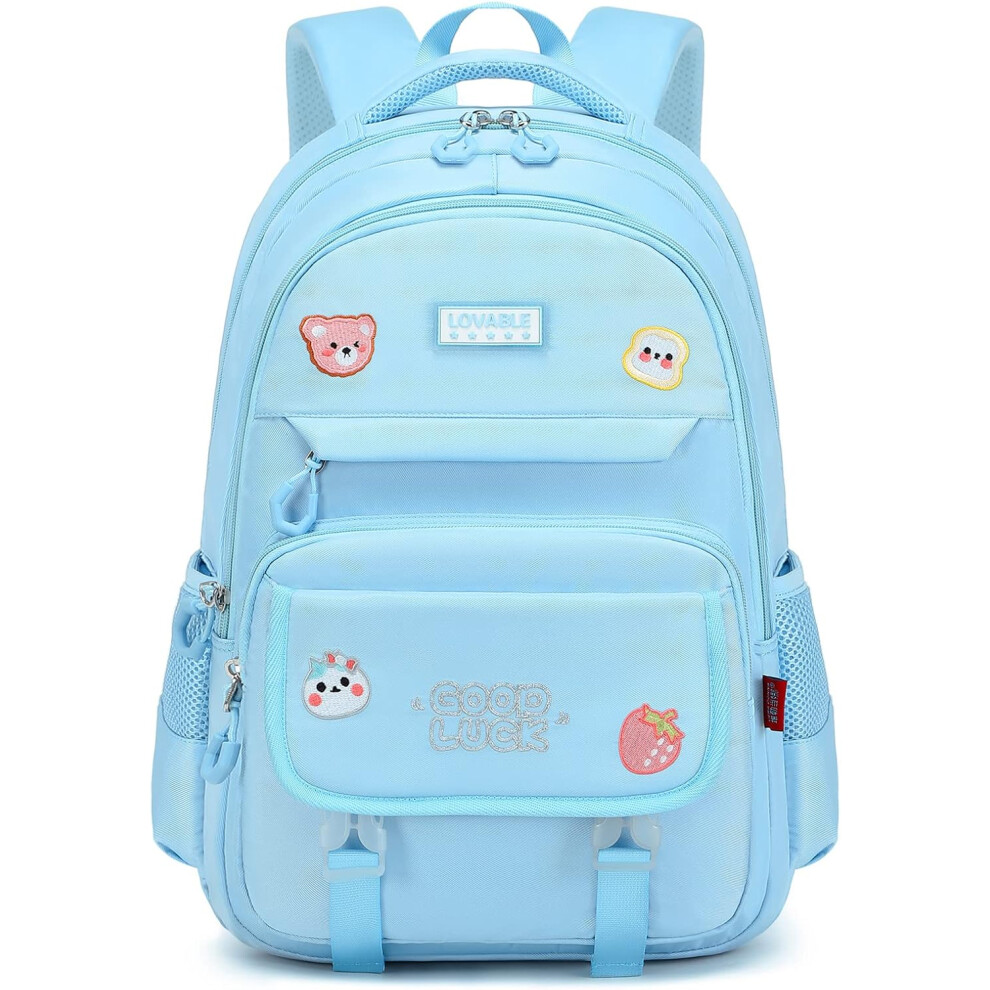 Girls Backpacks Large Capacity and Multi-storey School Backpacks Student Waterproof Backpack Women Casual Backpacs (Blue, Large)-image-OPC-PHFXYP2-NEW