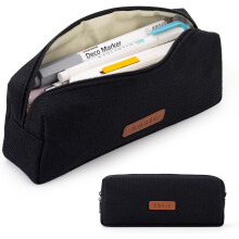 Small Pencil Case Student Pencil Pouch Coin Pouch Cosmetic Bag Office Stationery Organizer for Teen School - Black