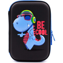 School Boys Cool Dinosaur Hardtop Pencil Case with Compartment - Big Pencil Box Students Stationery Organizer for Kids Children Toddlers (Black)