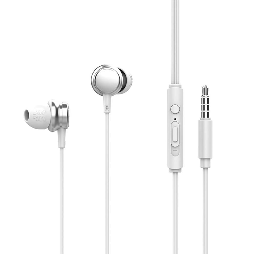 Wired Earbuds In-Ear Headphones With Mic, Headphones With Mic And Volume Control- White 7770198293647