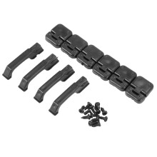1 jeu de charnières et poignées de porte de voiture d'escalade en plastique noir pour chenille RC 1:10 TRX4