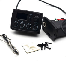-17B Préampli égaliseur pour guitare acoustique avec accordeur à traitement numérique Égaliseur 3 bandes avec accordeur Micro guitare