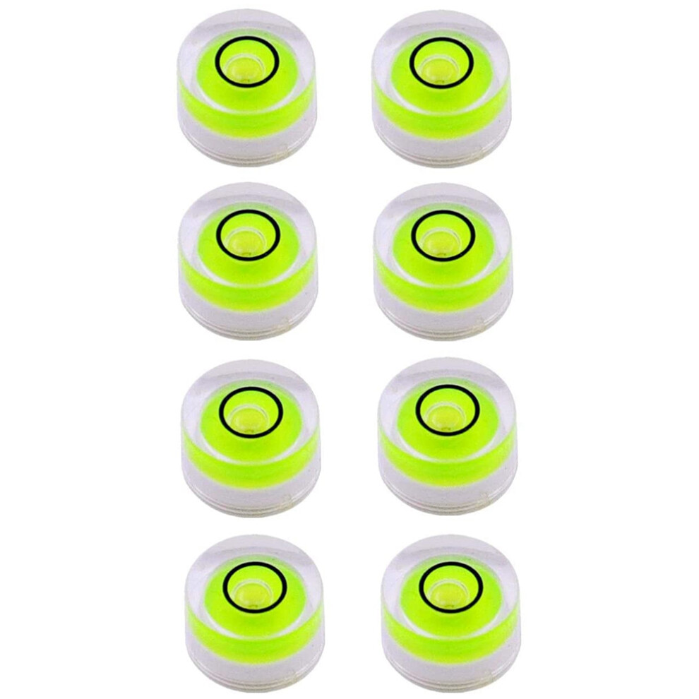 Lot de 8 mini niveaux à bulle circulaires, inclinomètres pour nivellement de télescope, trépied, 10 x 6 mm, non adhésif