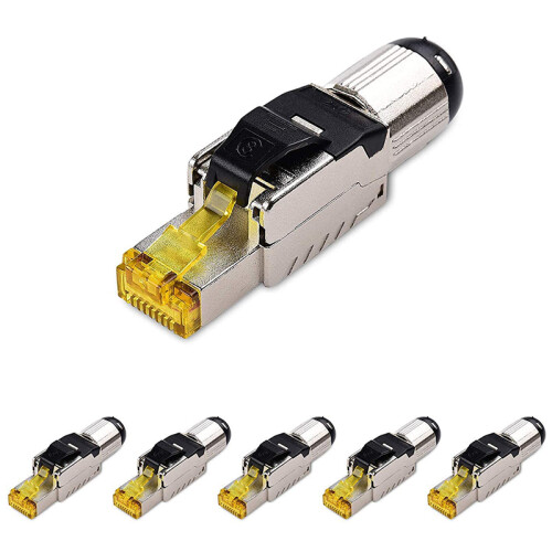 Lot de 6 connecteurs RJ45 8 blindés sans outil, fiche de terminaison de ...