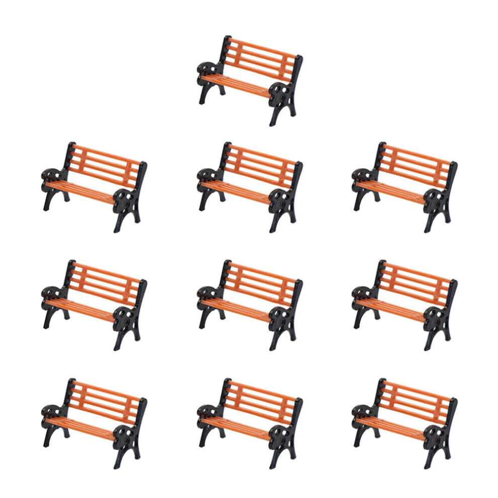 Lot de 10 modèles HO NO échelle 1:150, banc, chaise, modèle, canapé, rue, parc, aménagement en plastique, aménagement de jardin/chemin de fer